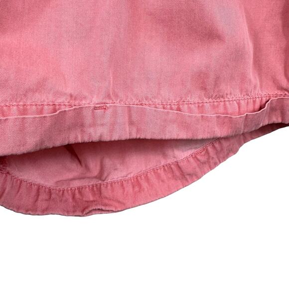 Pact Pink 100% Organic Cotton Sleeveless Collared Shorts Romper Pockets Size L - Picture 6 of 9